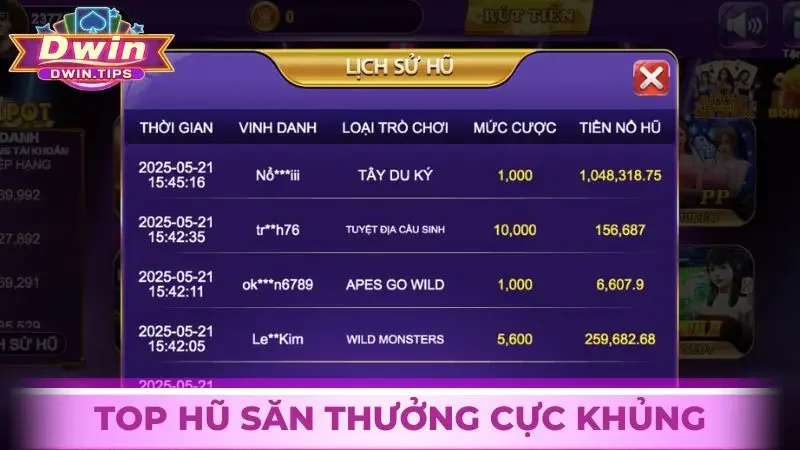 Cập nhật top hũ săn thưởng cực khủng